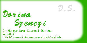 dorina szenczi business card